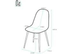 Lot De 4 Chaises Design Tissu Rembourrées NOVA (bleu) -Mobilia Boutique chaise 9241645