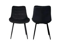 Lot De 2 Chaises En Velours LOUISE Noires - HAPPY GARDEN -Mobilia Boutique chaise 9242139