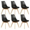 MEDALINE - Lot De 6 Chaises Scandinaves Noires -Mobilia Boutique chaise 9243417
