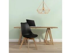 MEDALINE - Lot De 6 Chaises Scandinaves Noires -Mobilia Boutique chaise 9243423