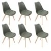 MEDALINE - Lot De 6 Chaises Scandinaves Kaki -Mobilia Boutique chaise 9243493