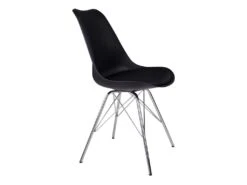 HAGA - Lot De 6 Chaises Noires Avec Piétement Chromé -Mobilia Boutique chaise 9243535