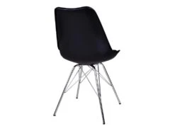 HAGA - Lot De 6 Chaises Noires Avec Piétement Chromé -Mobilia Boutique chaise 9243537