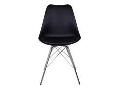 HAGA - Lot De 6 Chaises Noires Avec Piétement Chromé -Mobilia Boutique chaise 9243539