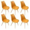 MEDALINE - Lot De 6 Chaises Scandinaves Jaunes -Mobilia Boutique chaise 9243679