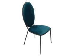 CLOVIS - Lot De 2 Chaises Effet Velours Bleues -Mobilia Boutique chaise 9243713