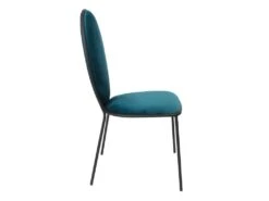 CLOVIS - Lot De 2 Chaises Effet Velours Bleues -Mobilia Boutique chaise 9243717