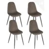 Lot De 4 Chaises Design Rembourrées NOVA (marron) -Mobilia Boutique chaise 9243813