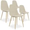Lot De 4 Chaises Scandinaves Bali Tissu Beige -Mobilia Boutique chaise 9243989