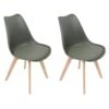 MEDALINE - Lot De 2 Chaises Scandinaves Kaki -Mobilia Boutique chaise 9244383
