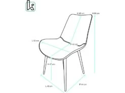 Lot De 2 Chaises Velours De Salle à Manger MADI -Mobilia Boutique chaise 9245389