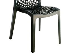 Lot 6 Chaises Ajourées Empilables Noires - GRUYER -Mobilia Boutique chaise 9245533