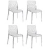 Lot 4 Chaises Ajourées Empilables Transparentes - GRUYER -Mobilia Boutique chaise 9245555