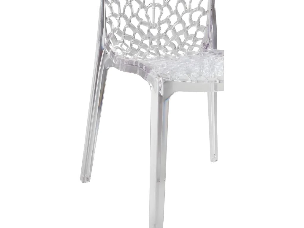 Lot 4 Chaises Ajourées Empilables Transparentes - GRUYER 5 Lot 4 Chaises Ajourées Empilables Transparentes - GRUYER – Image 3
