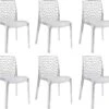 Lot 6 Chaises Ajourées Empilables Transparentes - GRUYER -Mobilia Boutique chaise 9245563
