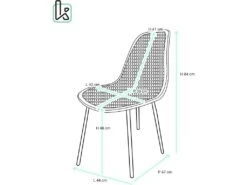 KAYELLES Lot De 4 Chaises De Cuisine Nid D’abeille OTA (Noir) -Mobilia Boutique chaise 9245593