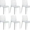 Lot 6 Chaises Ajourées Empilables Blanches - GRUYER 1 Lot 6 Chaises Ajourées Empilables Blanches - GRUYER -Mobilia Boutique chaise 9245595
