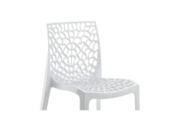 Lot 6 Chaises Ajourées Empilables Blanches - GRUYER -Mobilia Boutique chaise 9245597