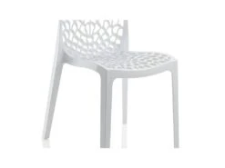 Lot 4 Chaises Ajourées Empilables Blanches - GRUYER -Mobilia Boutique chaise 9245609