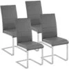 Lot De 4 Chaises Pieds Acier Siège De Salon Cuisine Salle à Manger Design Carré élégant Gris 08_0000574 -Mobilia Boutique chaise 9245781