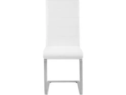 Lot De 4 Chaises Pieds Acier Siège De Salon Cuisine Salle à Manger Design Carré élégant Blanc 08_0000573 -Mobilia Boutique chaise 9245843