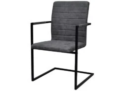 Lot De Deux Chaises De Salle à Manger 2 Pcs Cantilever Gris 1902103/2 -Mobilia Boutique chaise 9245895