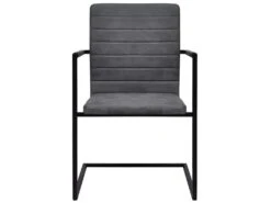 Lot De Deux Chaises De Salle à Manger 2 Pcs Cantilever Gris 1902103/2 -Mobilia Boutique chaise 9245897