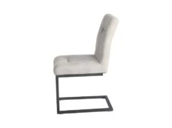Chaise En Velours Gris Clair Et Pieds Design Métal Noir - VIVI -Mobilia Boutique chaise 9245971