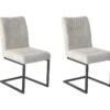 Lot De 2 Chaises Velours Gris Clair Et Pieds Design Métal Noir - VIVI 2 Lot De 2 Chaises Velours Gris Clair Et Pieds Design Métal Noir - VIVI -Mobilia Boutique chaise 9246189