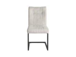 Lot De 2 Chaises Velours Gris Clair Et Pieds Design Métal Noir - VIVI -Mobilia Boutique chaise 9246197