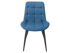Lot De 4 Chaises En Tissu Bleu Avec Pieds En Métal Noir - JAELLE -Mobilia Boutique chaise 9246659