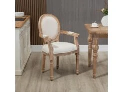 Chaise De Salle à Manger Chaise De Salon Médaillon Style Louis XVI Bois Hévéa Patiné Sculpté Tissu Beige 7 Chaise De Salle à Manger Chaise De Salon Médaillon Style Louis XVI Bois Hévéa Patiné Sculpté Tissu Beige -Mobilia Boutique chaise 9247205