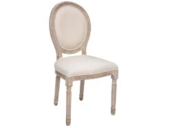 Lot De 2 Chaises Coloris Beige Lin - Longueur 49 X Profondeur 56 X Hauteur 96 Cm -Mobilia Boutique chaise 9247333