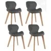KAYELLES Lot De 4 Chaises Scandinaves Design Simili FATI (gris) -Mobilia Boutique chaise 9248295