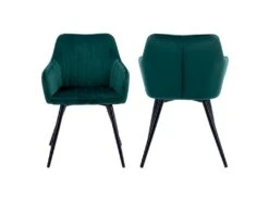 Chaise En Velours BERTILLE Verte - HAPPY GARDEN -Mobilia Boutique chaise 9248535