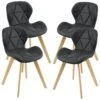 Lot De 4 Chaises Älmhult Simili 81 X 57 X 49 Cm Noir [en.casa] -Mobilia Boutique chaise 9249365