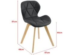 Lot De 4 Chaises Älmhult Simili 81 X 57 X 49 Cm Noir [en.casa] -Mobilia Boutique chaise 9249373