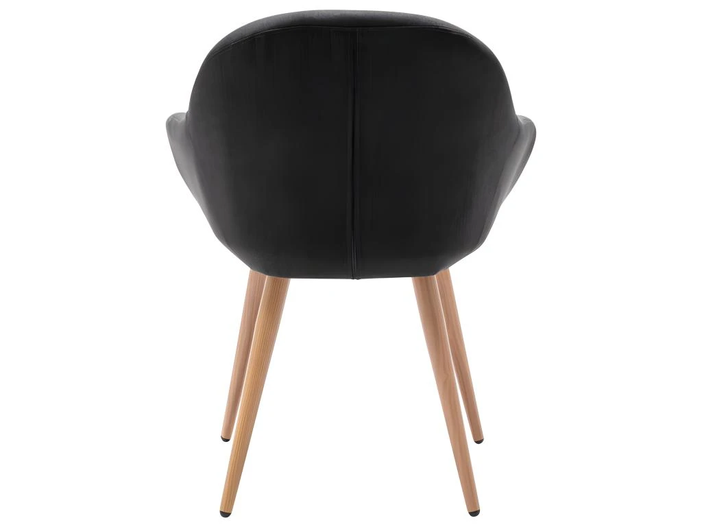 CANCUN - Chaise Scandinave Tissu Gris Anthracite Pieds Métal Effet Bois (x2) 5 CANCUN - Chaise Scandinave Tissu Gris Anthracite Pieds Métal Effet Bois (x2) – Image 3