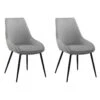 Lot De 2 Chaises En Velours Gris Et Piètement En Métal Noir - JAZZY -Mobilia Boutique chaise 9249481