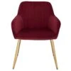 1x Chaise De Salle à Manger En Velours Bordeaux 19_0000134