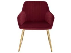 1x Chaise De Salle à Manger En Velours Bordeaux 19_0000134