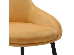 Lot De 2 Chaises En Velours Jaune Pieds En Métal Noir - JAZZY -Mobilia Boutique chaise 9250173