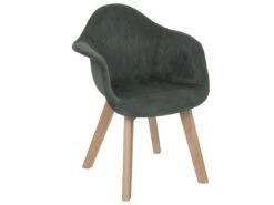 Chaise à Accoudoirs Pour Enfant En Velours Vert Kaki Côtelé H 56 Cm