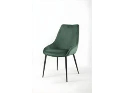 Lot De 2 Chaises En Velours Vert Et Piètement En Métal Noir - JAZZY -Mobilia Boutique chaise 9252039