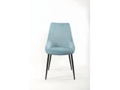 Lot De 2 Chaises En Velours Bleu Et Piètement En Métal Noir - JAZZY -Mobilia Boutique chaise 9252293
