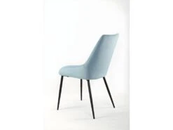 Lot De 2 Chaises En Velours Bleu Et Piètement En Métal Noir - JAZZY -Mobilia Boutique chaise 9252297