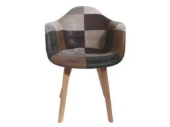 MELO - Lot De 2 Fauteuils Scandinaves Aspect Vieux Cuir -Mobilia Boutique chaise 9252317