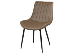 CAROLANN - Lot De 4 Chaises Taupe Métal Et PVC -Mobilia Boutique chaise 9279663