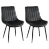 CAROLANN - Lot De 2 Chaises Noires Métal Et PVC -Mobilia Boutique chaise 9279695