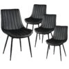 CAROLANN - Lot De 4 Chaises Noires Métal Et PVC -Mobilia Boutique chaise 9279701